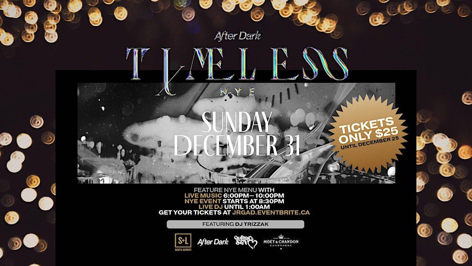 Timeless NYE @ S+L Kitchen South Surrey